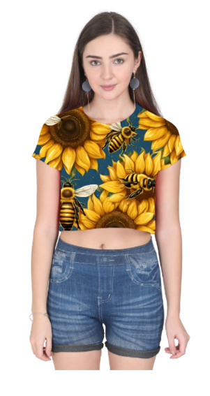 Honeybee Sunflower Crop Top