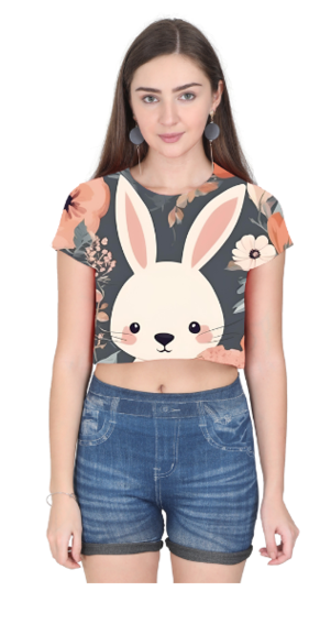 Cute Rabbit in the Wonderland Crop Top