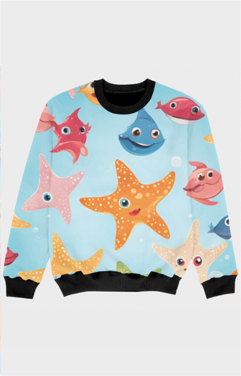 Unisex Starfishes and Baby sharks Sweatshirt