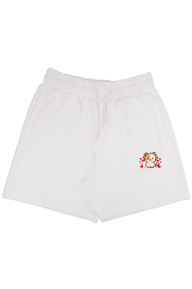 Women Terry Shorts with Cutest Cat Heart Combo