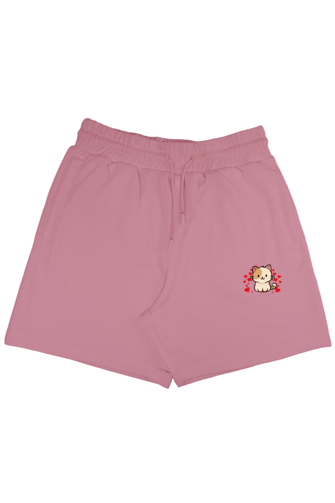 Women Terry Shorts with Cutest Cat Heart Combo