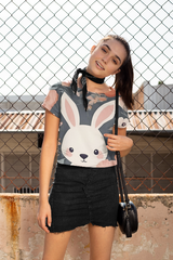 Cute Rabbit in the Wonderland Crop Top