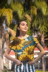 Honeybee Sunflower Crop Top